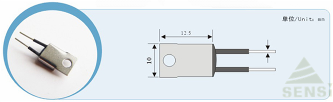Η μίνι Lug NTC επιφάνεια τοποθετεί τον αισθητήρα 3.2*12.3mm κεφάλι 2 θερμοκρασίας